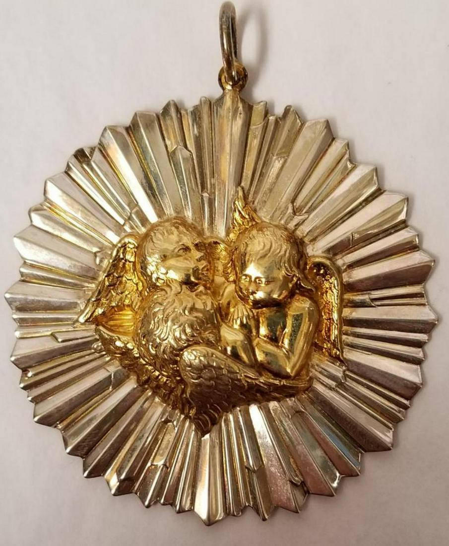 Buccellati Sterling Silver Christmas Ornament: Signed Limited Edition. Sterling with Gold wash. 33/500 in original Blue Leather Case with Certificate. Approx. 3" Tall.