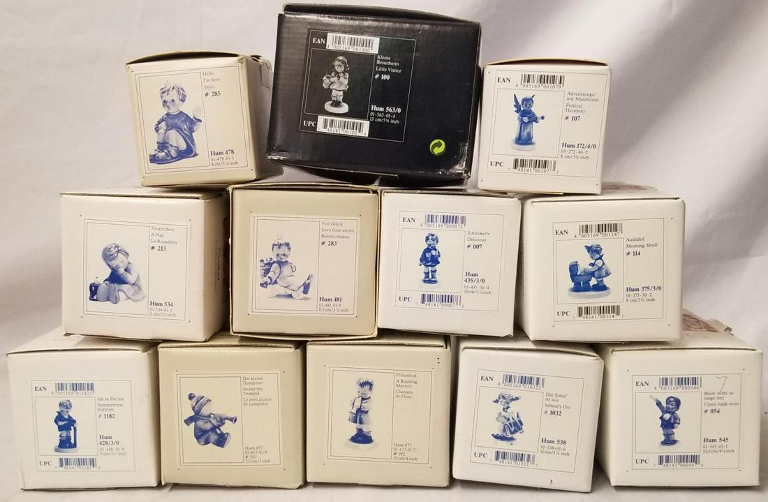 Hummel Lot of (12) As New in Boxes.: Includes #'s 007, 054, 100, 107, 114, 213, 285, 283, 292, 303, 1032 & 1182.