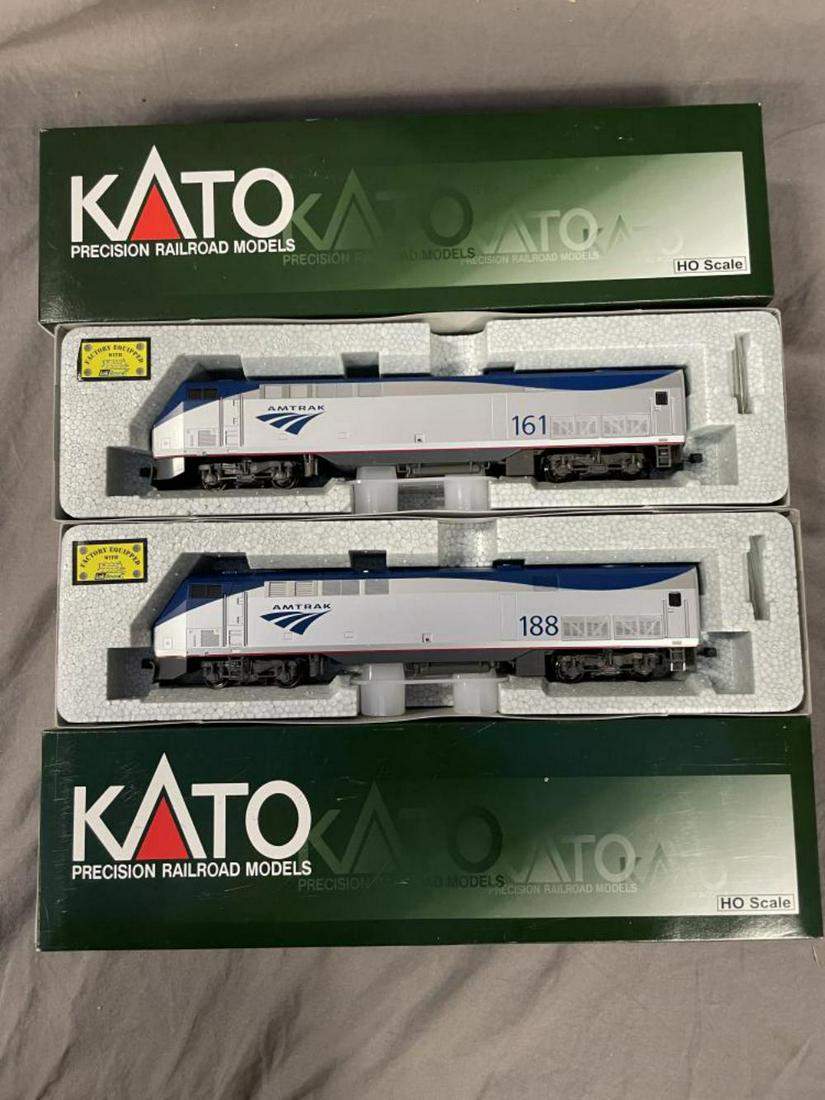2 Kato HO Amtrak GE P42 Genesis Diesels with Sound: Both have DCC and LocSounds(188 and 161). They appear new in boxes.