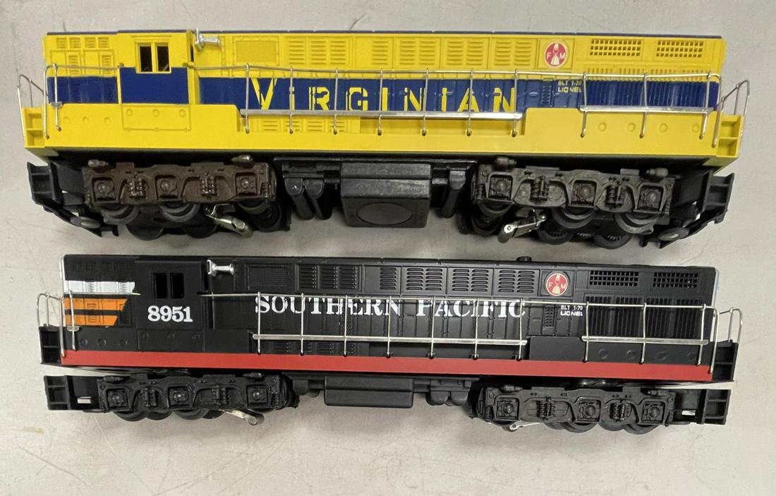 Lionel MPC 8951 and 8950 FM Diesels: Nice dual motor diesels, 8951 SP, 8950 Virginian, both like new, showing light runtime.
