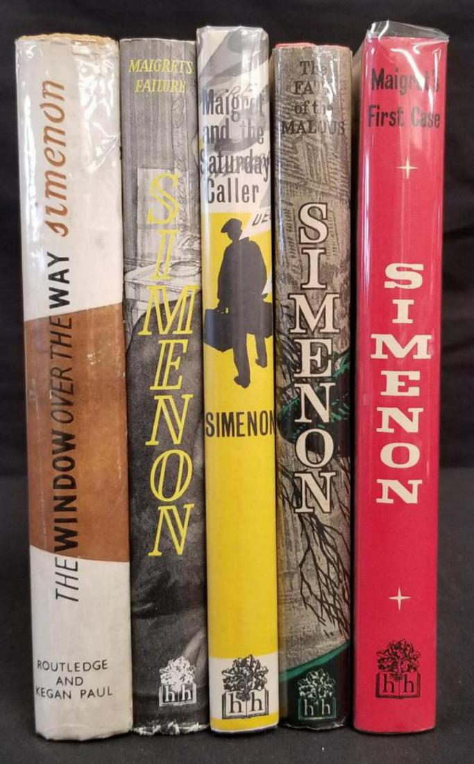 Simenon. Lot of Five 1st's in DJ's. (1 of 3)