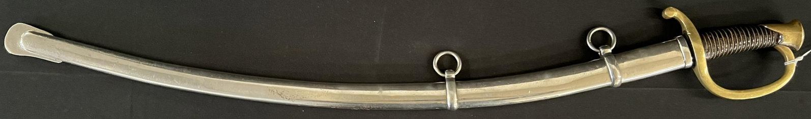 Cavalry Saber in Metal Scabbard: Blade Marked "Conn 1862". 39 1/2"
