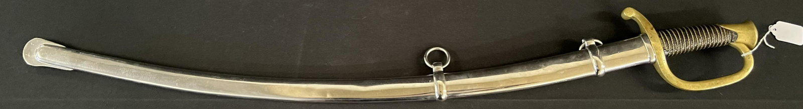 Cavalry Saber in Metal Scabbard: Blade Unmarked. 39 1/2"