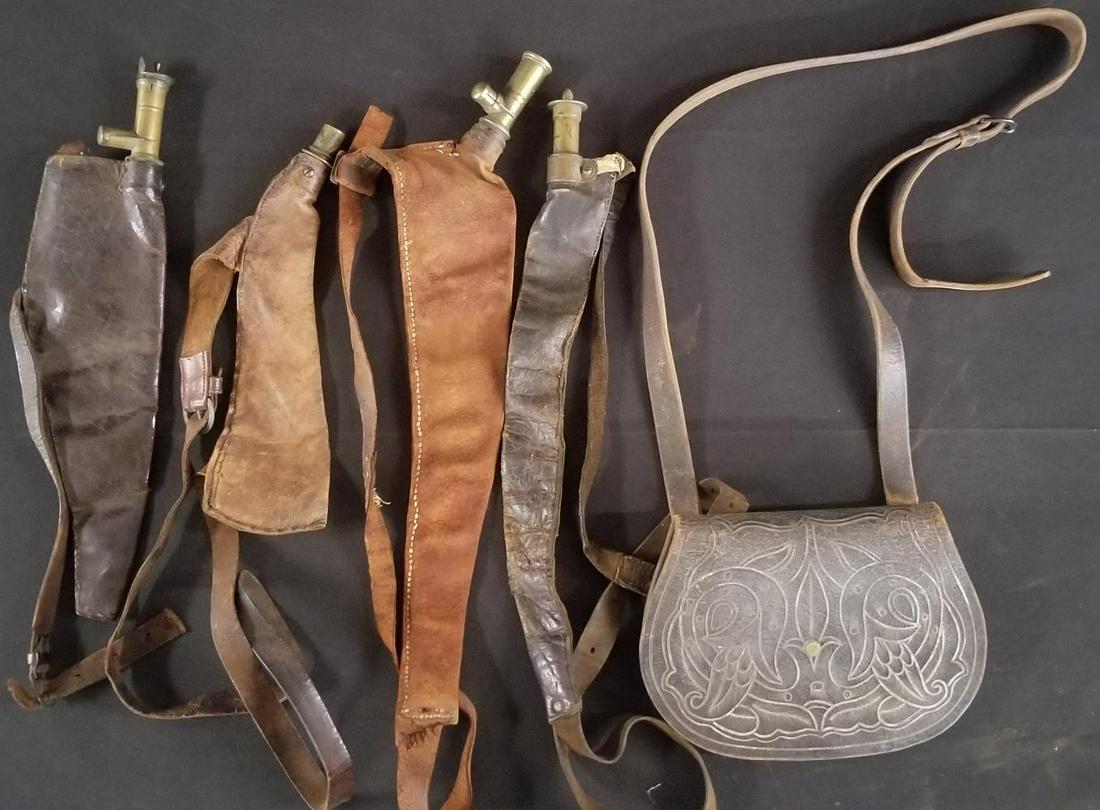Leather Powder Flasks Lot (1 of 8)