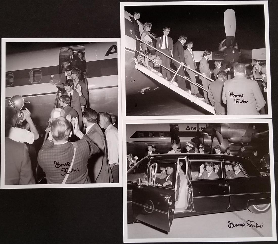 (3) Beatles Photographs at Cleveland Airport 1964 (1 of 5)