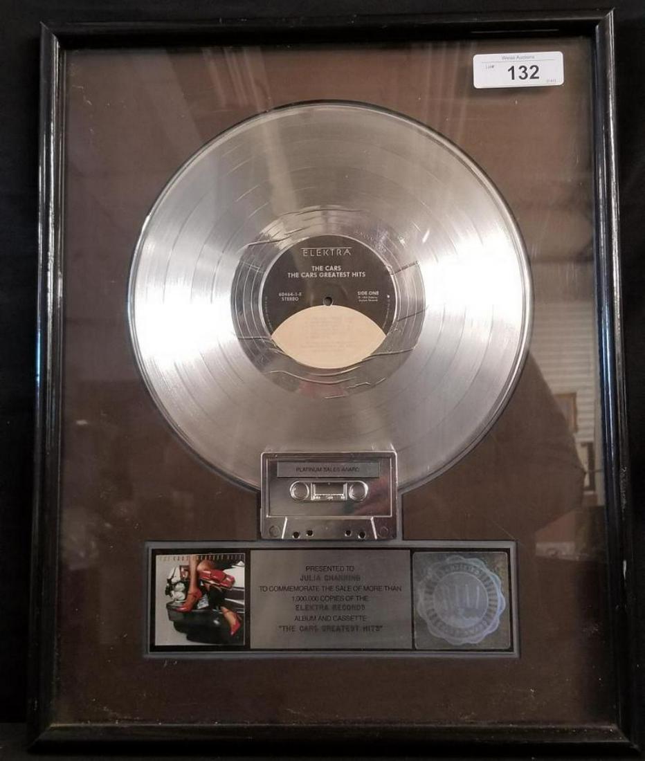 The Cars Greatest Hits Platinum Sales Award 1985 (1 of 4)