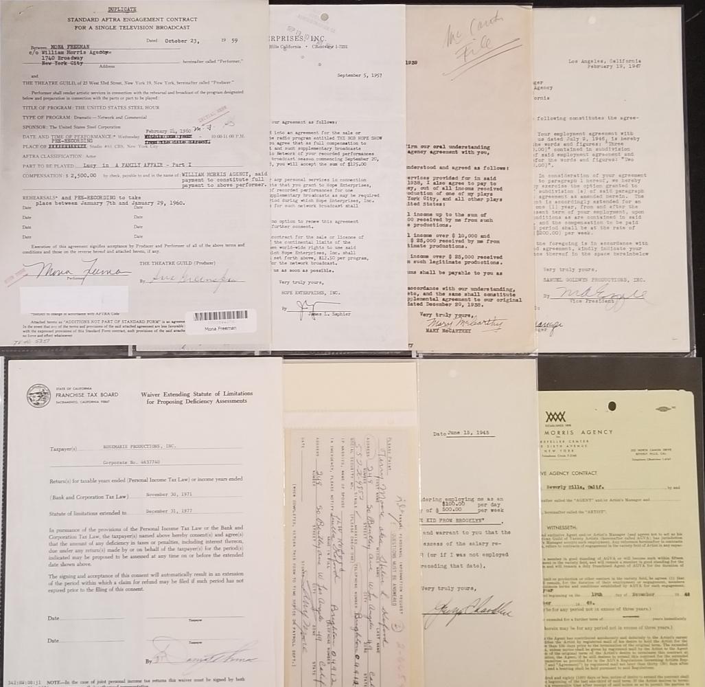 (8) Celebrity Signed Contracts / Legal Documents (1 of 10)