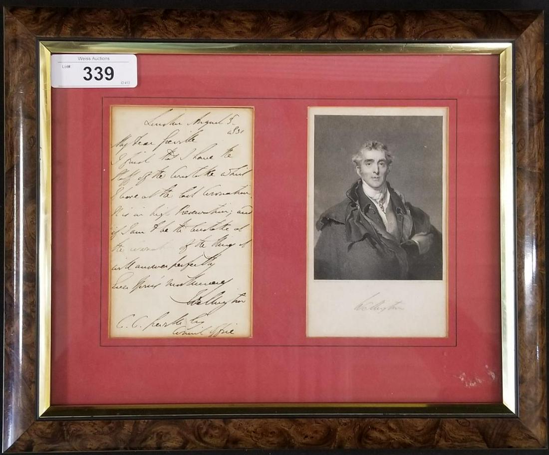 Arthur Wellesley, 1st Duke of Wellington Letter (1 of 3)