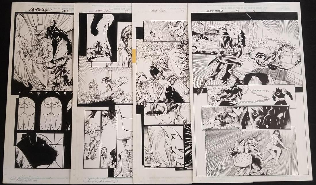 Ghost Rider Original Comic Art Lot. (4) Pages (1 of 5)