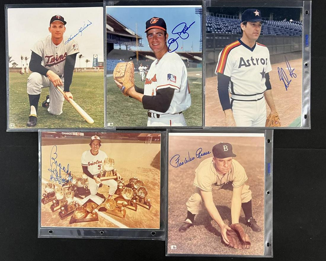 (10) Autographed Baseball Photos w/ HOFers (1 of 2)