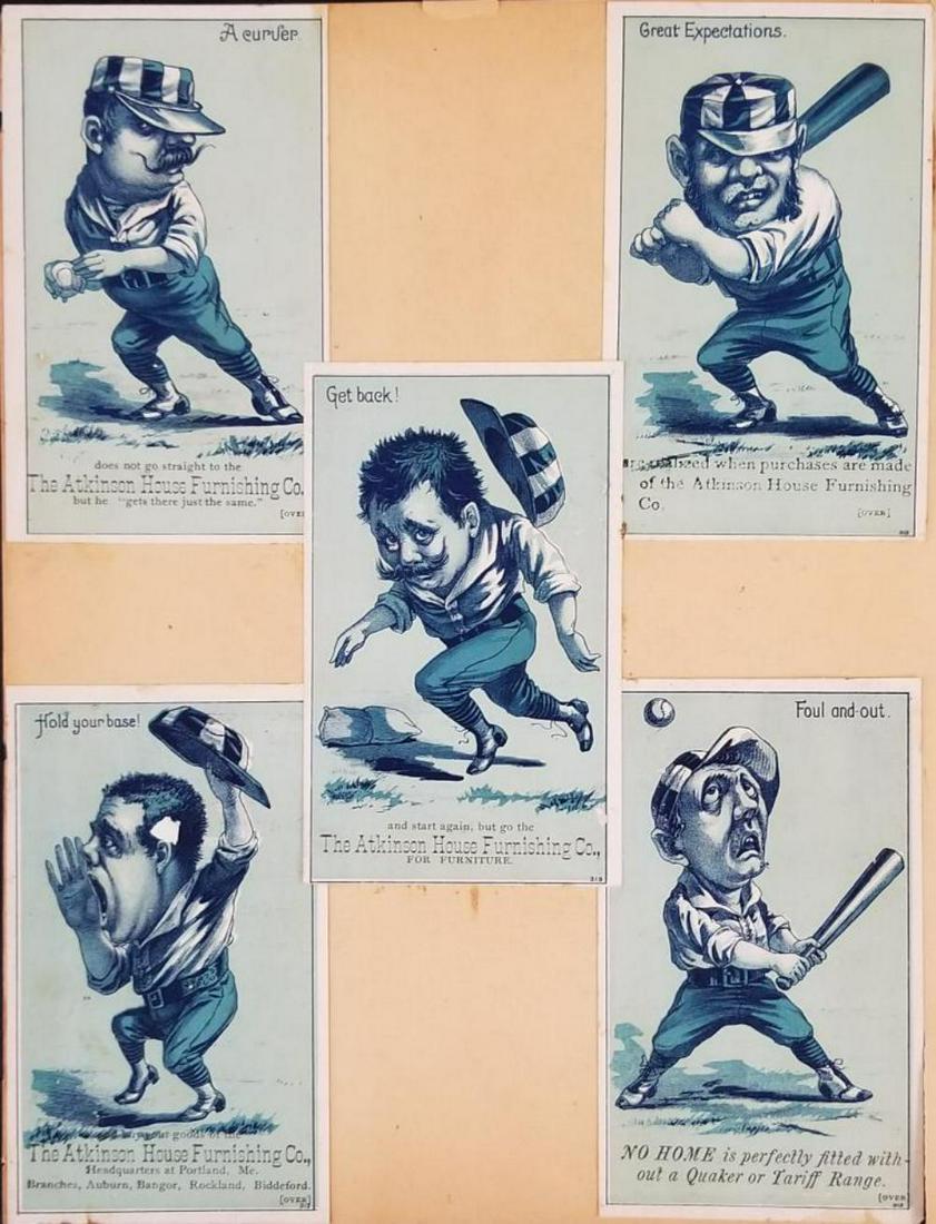 (5) Early Baseball Advertising Trade Cards (1 of 6)