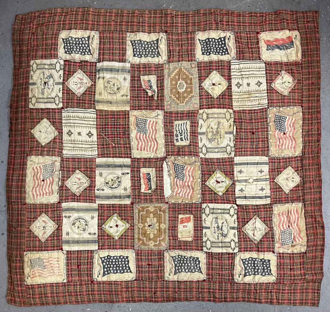 Stitched Quilt with 1914 B18 Blankets & Flags (1 of 5)