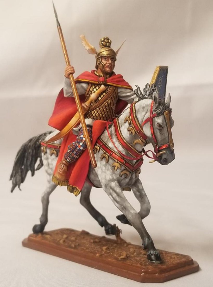 St. Petersburg Mounted Greek Warrior w/Spear: Hand painted and highly detailed. Mounted Greek Warrior with Spear and Shield. #G257, signed underneath. See images.