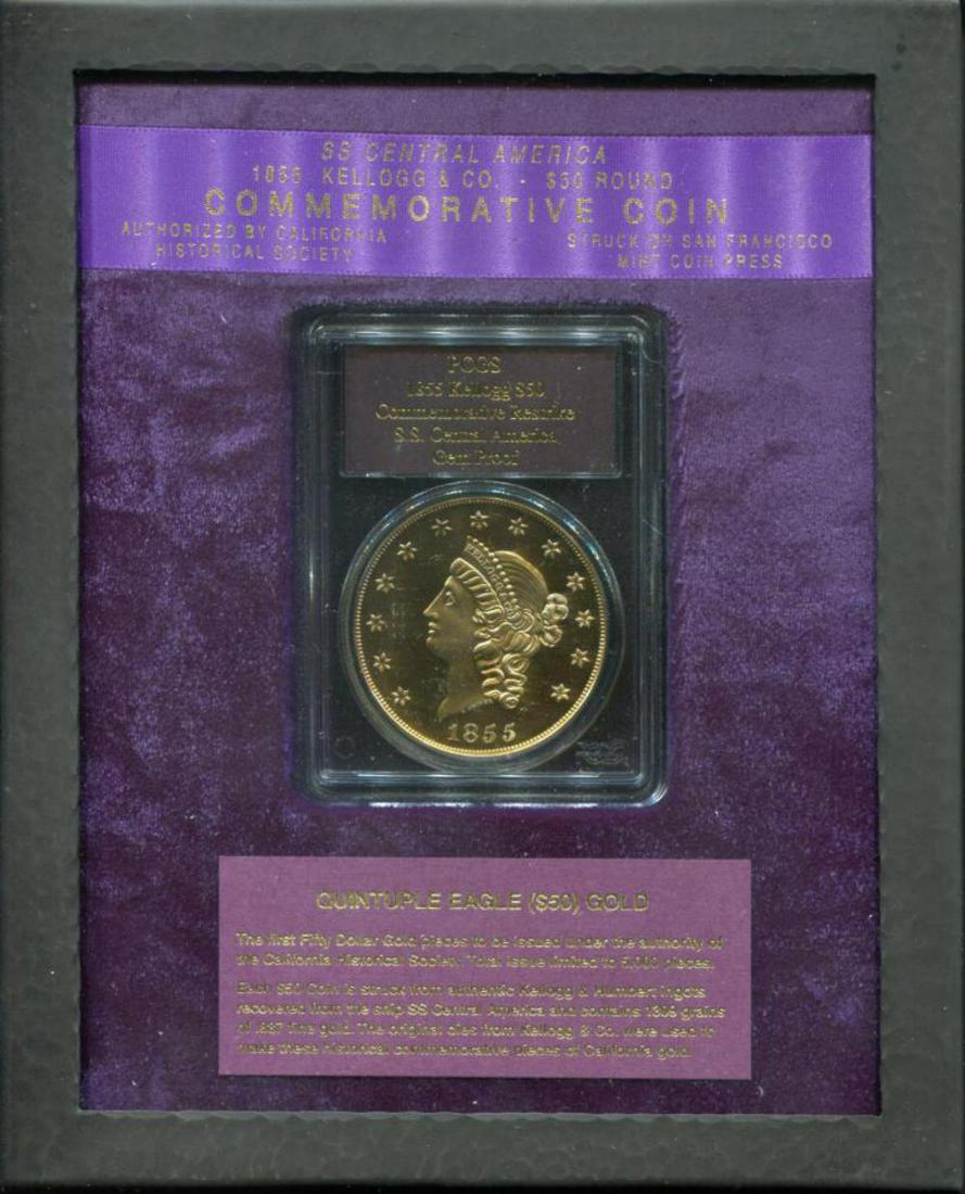 2.419 oz Gold Round - $50 Kellogg Restrike PCGS. (1 of 4)