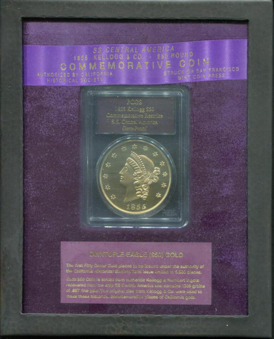 2.419 oz Gold Round - $50 Kellogg Restrike PCGS. (1 of 4)