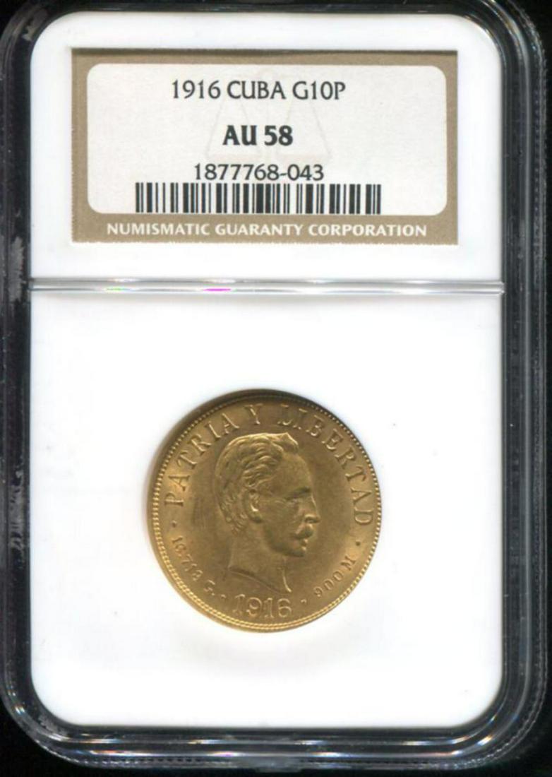 1916 Cuba 10 Peso Gold Graded. (1 of 2)