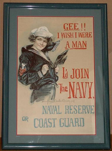 Original Ww1 Poster Gee! I Wish I Were A Man