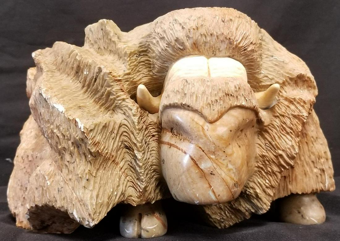 Fred Iyak Trimble, "Musk Ox" Inuit Sculpture (1 of 7)