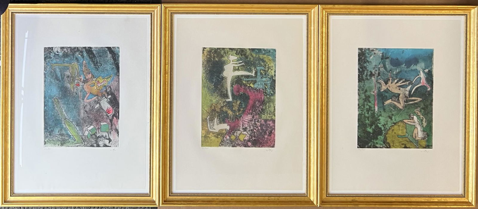Set of 3 Signed Roberto Matta Screenprints (1 of 10)
