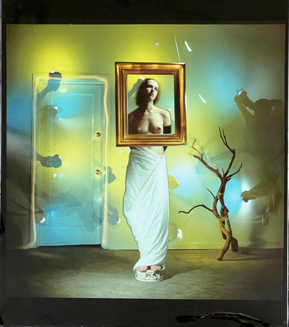 Joseph Pluchino Photograph, Eden as Venus: Offered is an original color photo titled "Eden as Venus" by NYC based photographer Joseph Pluchino. Overall approx. 16" x 19". Some surface wear with light creases, scuffs, etc.