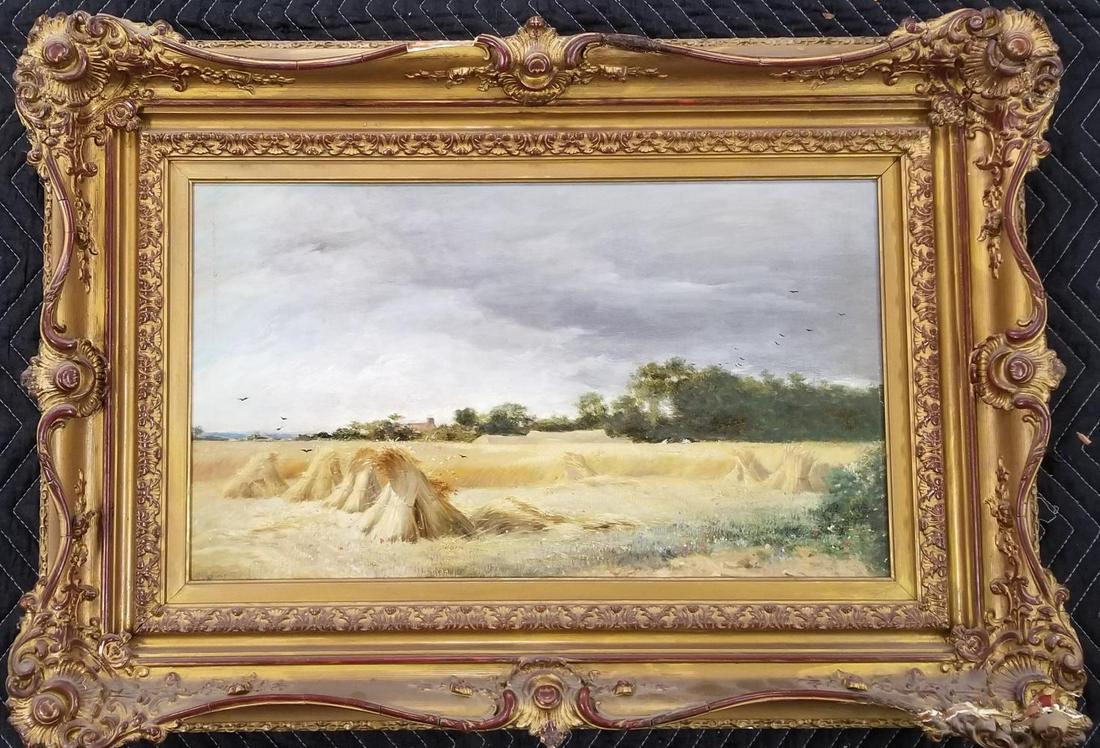 Oil on Board, "Haystacks", Unknown Artist (1 of 6)