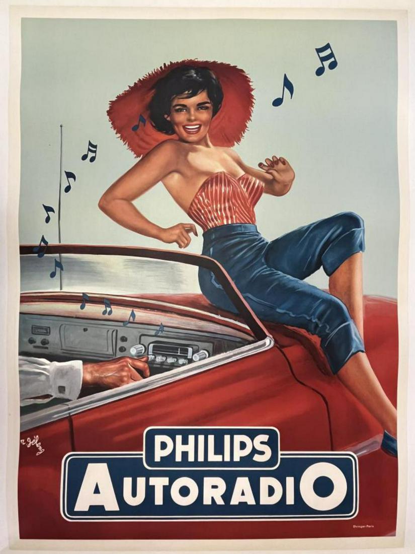 1950's Philips Autoradio Advertisement Poster (1 of 2)