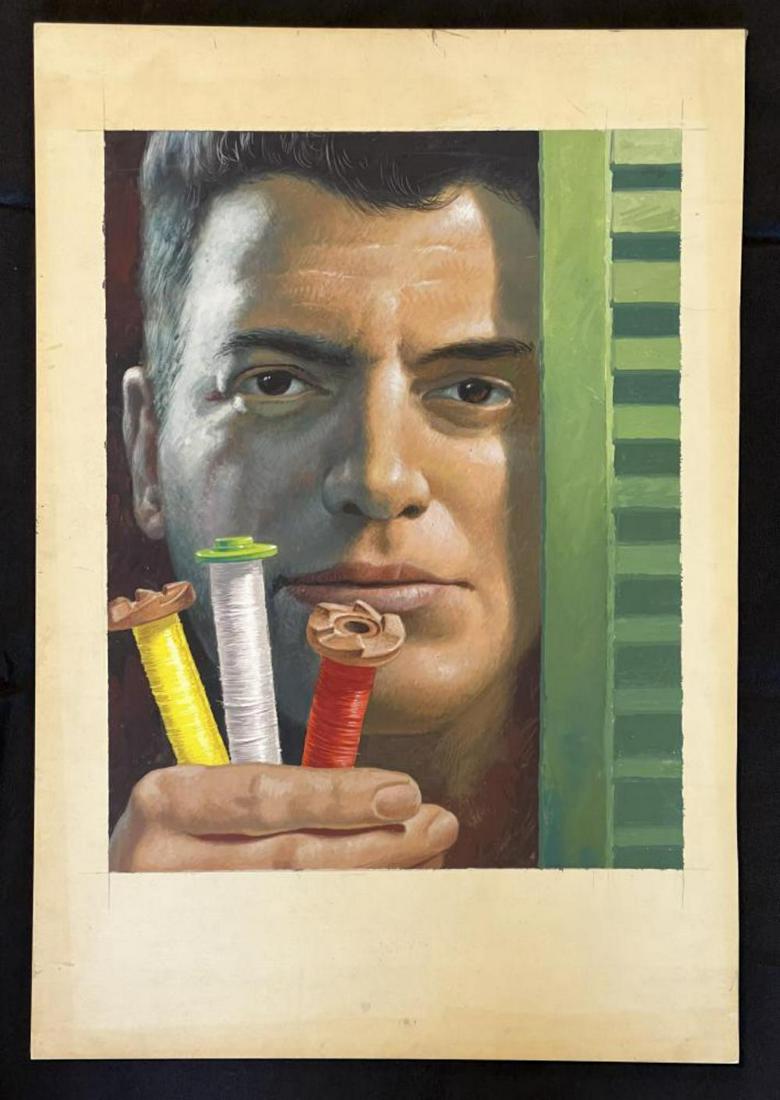 Ken Davies, Original Illustration on Board: Offered is an original illustration on board painting by Kenneth Davies (1925 - 2017). Unsigned. Sight seen approx. 12" x 16". Some light wear around the outer edges, light soiling, and surface abrasi