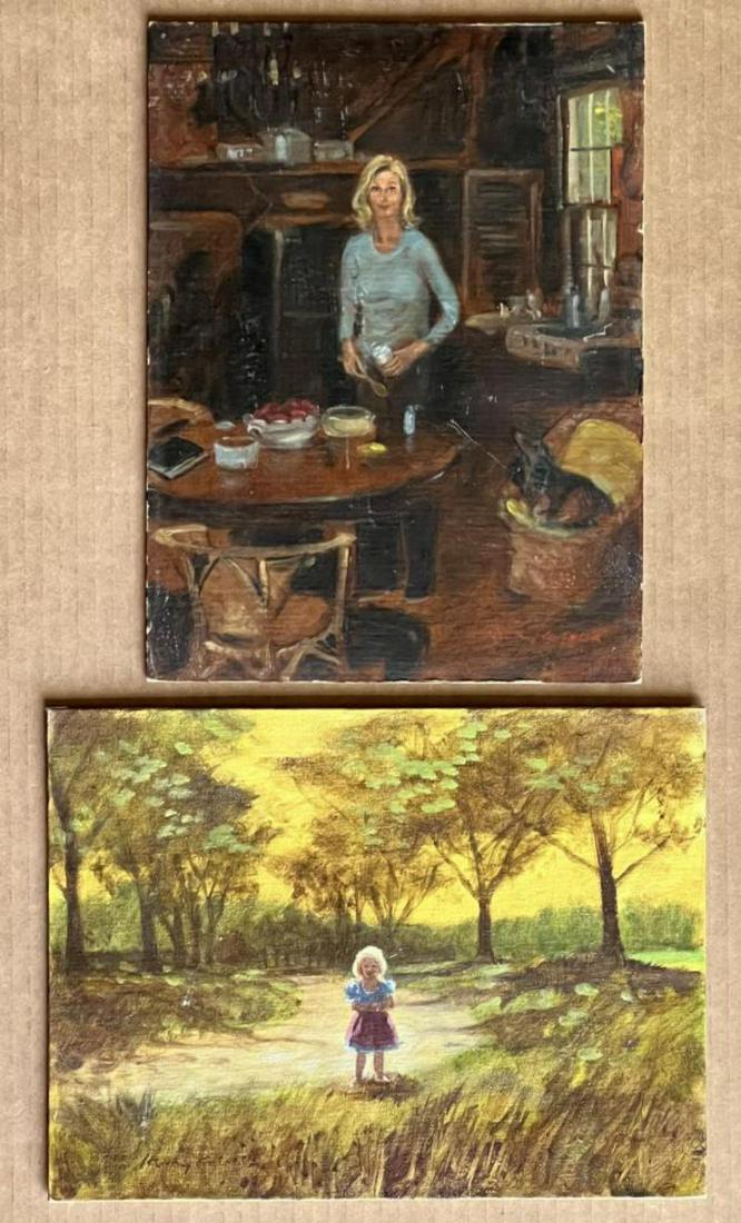 Henry Koehler, Two Oil Board Signed Paintings (1 of 6)