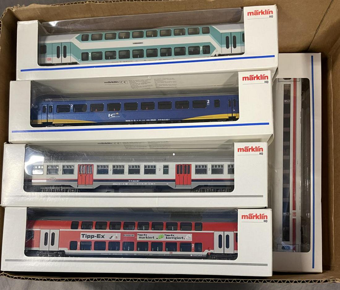 13 Assorted Marklin HO Epoch IV Passenger Cars: Includes 43702; 43591; 43592; 43588; 43301; 2-43539; 42641; 42642; 42651; 2-41262; 43582. All appear new in boxed