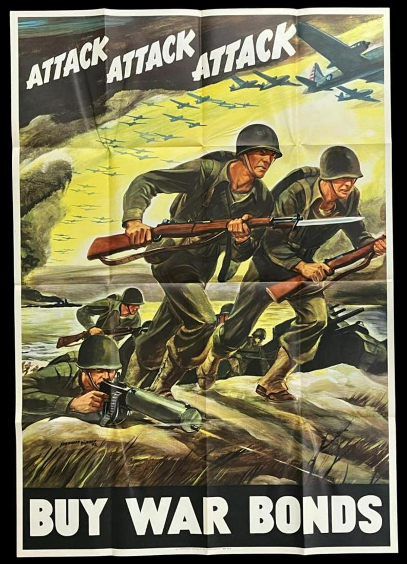 Attack Attack Attack Buy War Bonds WW II Poster (1 of 3)