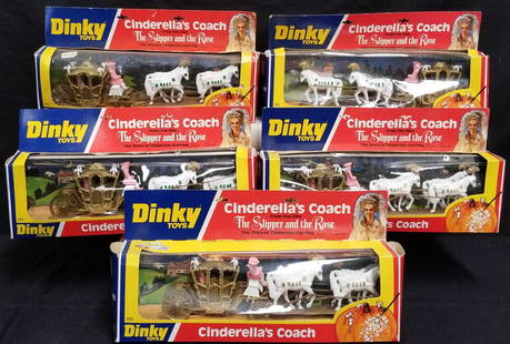 Store Stock Lot of (5) Dinky #111: Lot of five boxed #111Cinderella's Coach