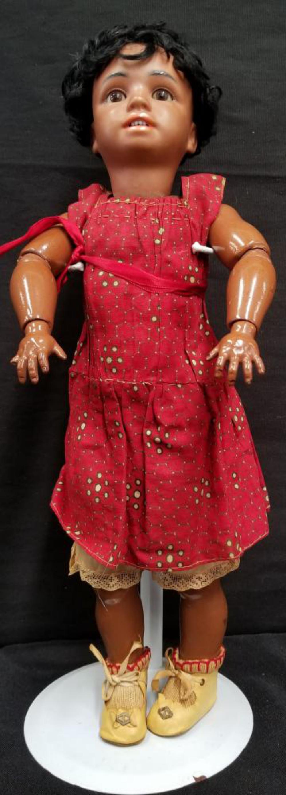 Rare Black S & H 1358 Character Doll (1 of 7)