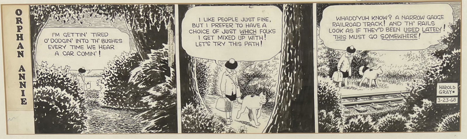 Harold Gray Orphan Annie Original Daily Strip (1 of 1)