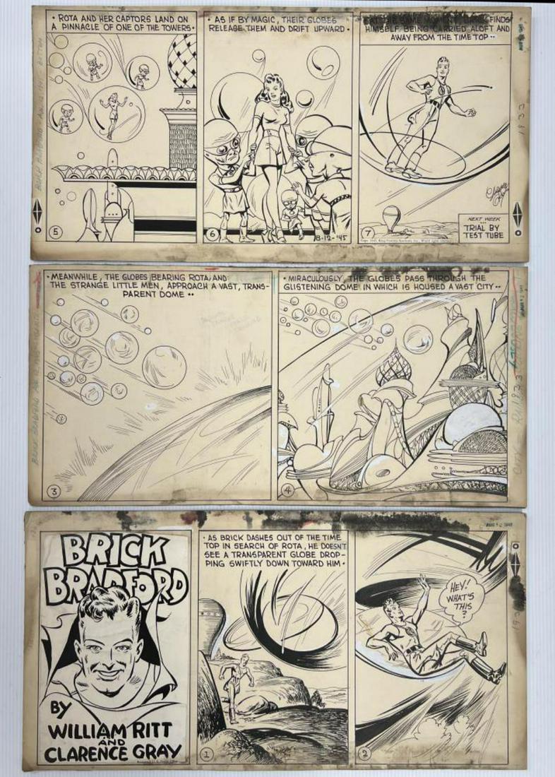 Clarence Gray Brick Bradford Sunday Comic Strip (1 of 1)
