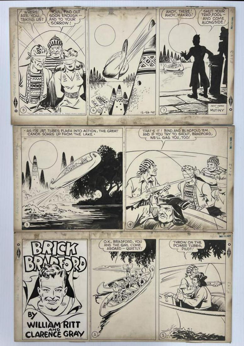 Clarence Gray Brick Bradford Sunday Comic Strip (1 of 1)