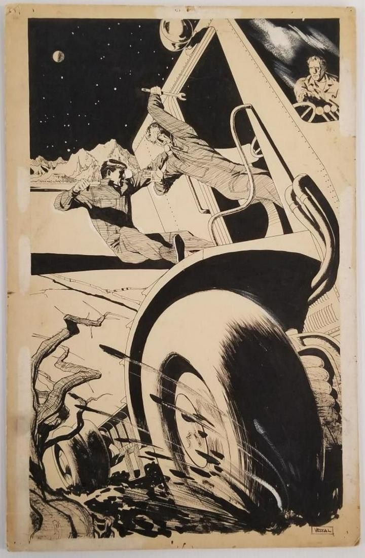 Herman Vestal Planet Stories Original Illustration (1 of 5)