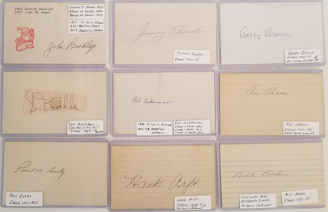 Lot of Autographed baseball index cards (1 of 4)