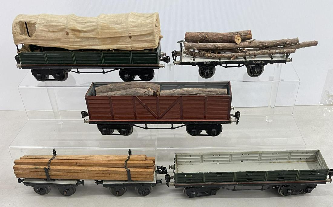 Five 1920s Marklin 1 Gauge Freight Cars (1 of 3)