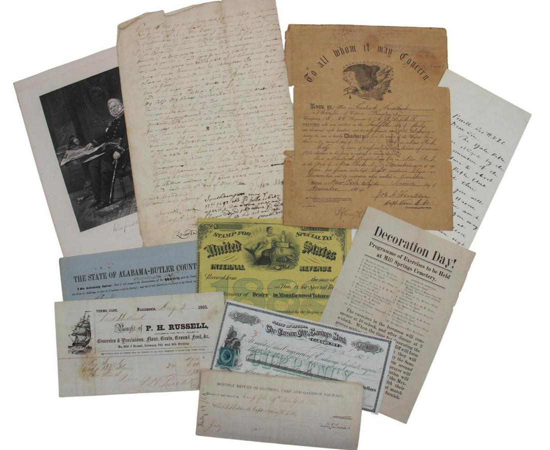 Early Paper Ephemera Lot incl. Civil War (1 of 1)