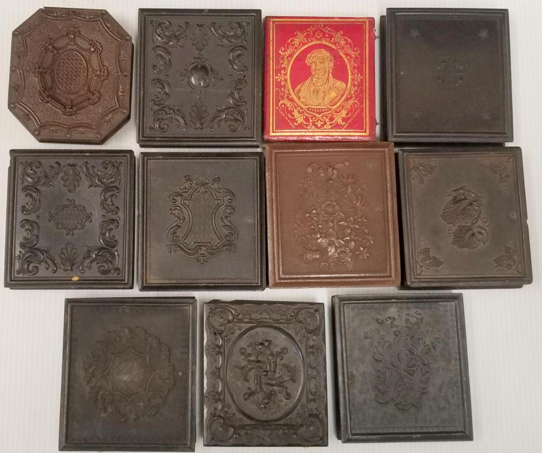 Photographic Cases for the "Handyman": Collection of mostly 1/6th plate case. (9) need new hinges to put them back together and (2) are complete.
