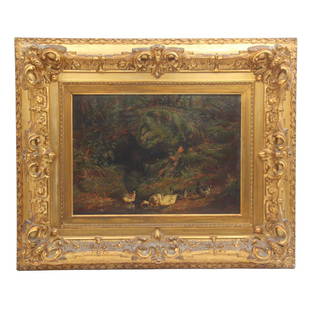 Arthur Fitzwilliam Tait, Oil on Canvas Duck Family: Offered is a wonderful oil on canvas painting by Arthur Fitzwilliam Tait (New York/England, 1819-1905). Great image of a "Duck Family". Signed lower right "A.F. Tait,N.Y", and dated 1870. Sight seen a