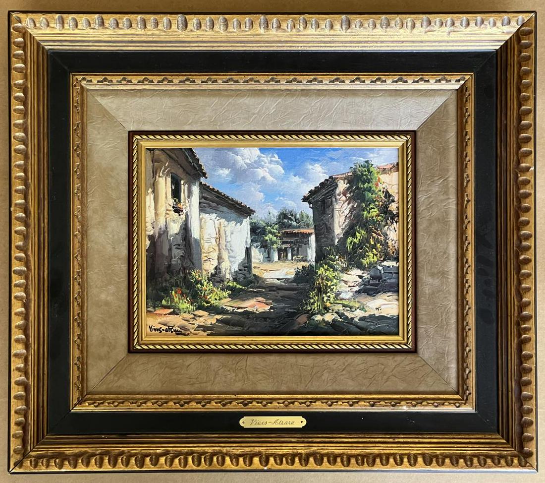 Jose Vives-Atsara, Oil on Canvas, Street Scene (1 of 4)