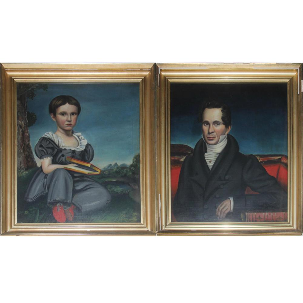 (2) Large Oil on Board Framed Portraits (1 of 1)