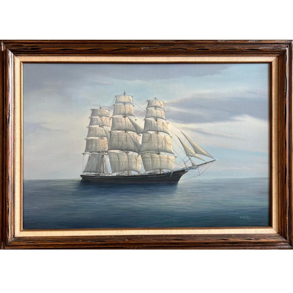 Earl Edward Collins, Oil on Canvas "Clipper Ship" (1 of 4)