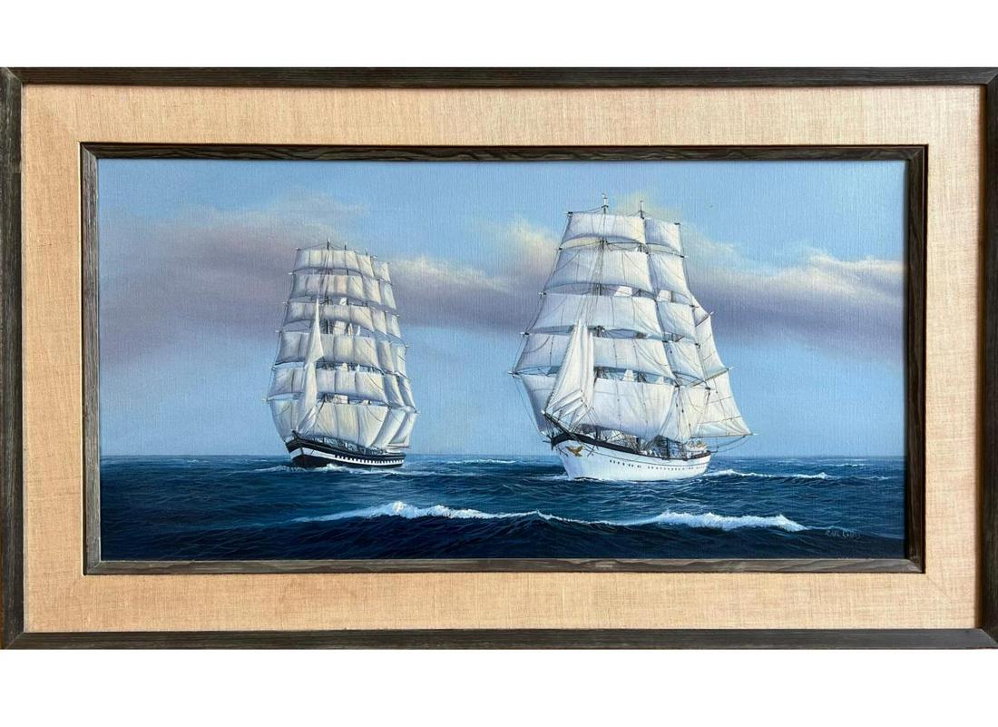 Earl Edward Collins, Oil on Canvas of Tall Ships (1 of 4)