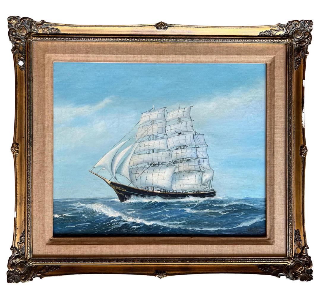 Earl Edward Collins, Oil on Canvas "Clipper Ship" (1 of 4)