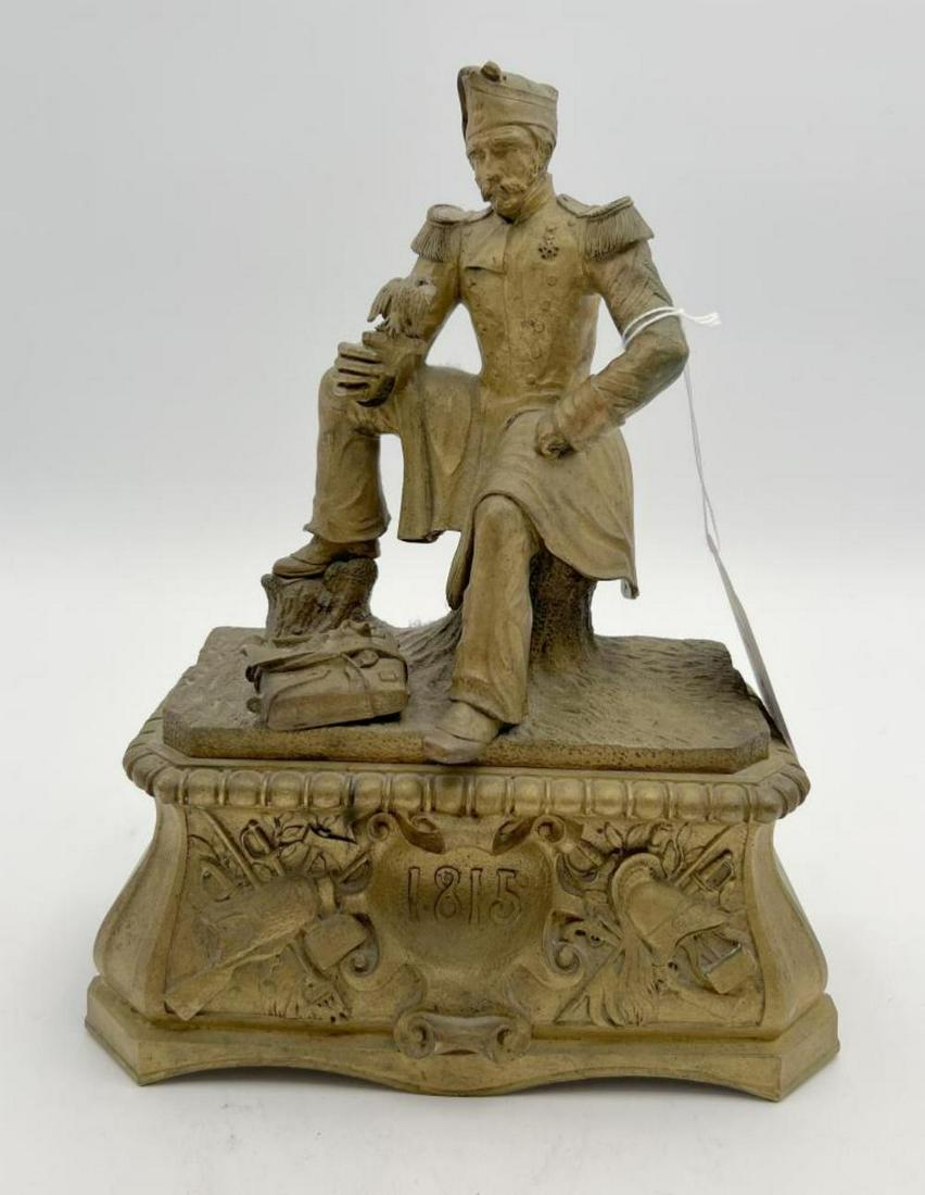Bronze Figural Inkwell - Napoleonic Soldier (1 of 5)