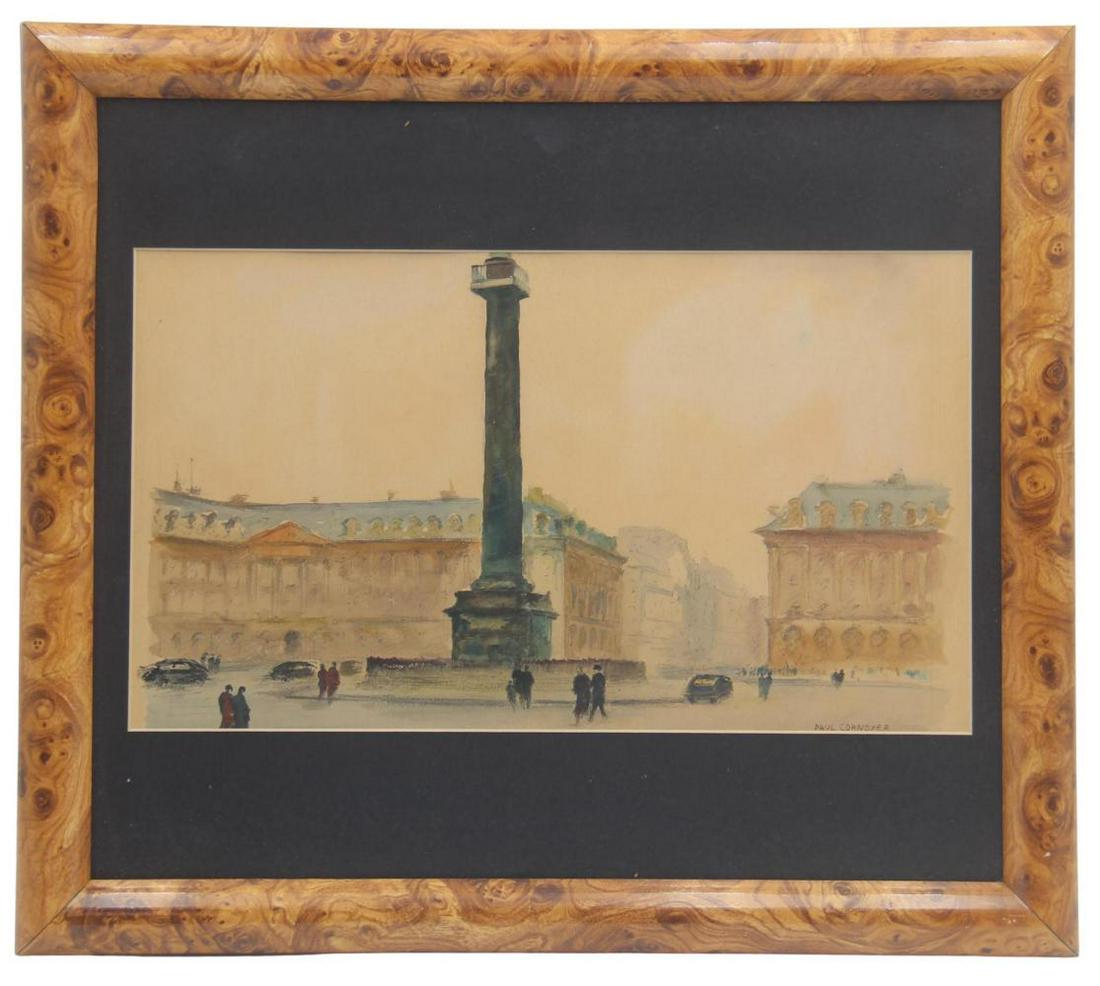 Paul Cornoyer (1864 - 1923) Watercolor: 7 3/4" x 13 1/2' signed lower right.