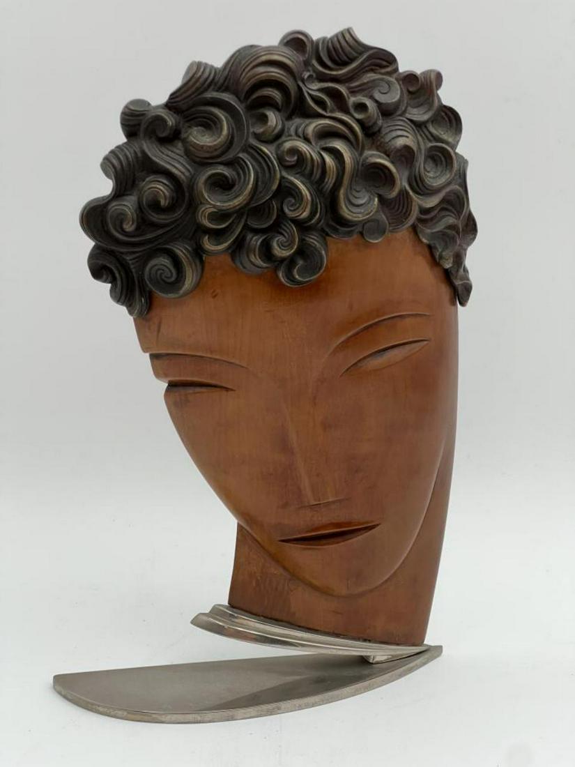 Atelier Hagenauer Bronze, Wood, and Nickel Head (1 of 4)