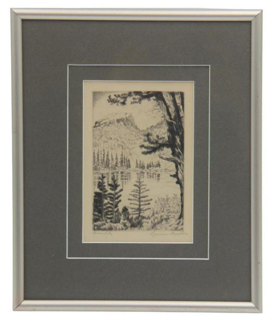 Lyman Byxbe, "Bear Lake" Etching (1 of 3)
